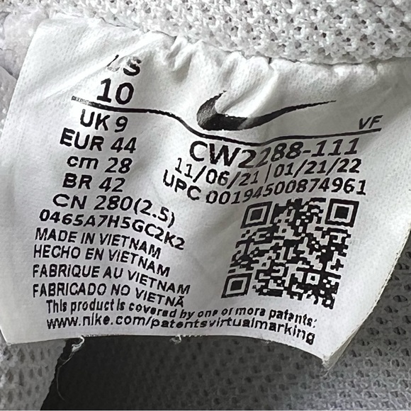 Nike Air Force 1 Low '07 Triple White Retro Classic CW2288-111 All Men's Size 10 - Picture 10 of 10